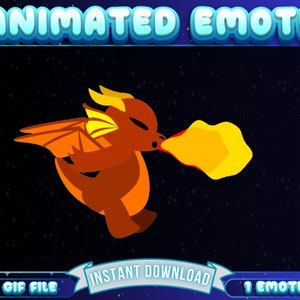 Animated Twitch Emote, Dragon Fire Emote, Funny Twitch Emote, Dragon Twitch emote, Emote Twitch, Twitch Affiliate Emote, Twitch Sub Emote