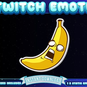 1 x Meme Banana Twitch Emote, Funny Emote, Discord Emote, Funny Twitch Emote, Cute Emote, Streamer Emote, Affiliate Emote, Follower Emote