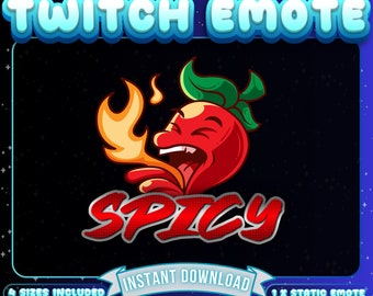 Emote de Twitch "Pimiento picante", divertido emote de streamer (descarga digital)