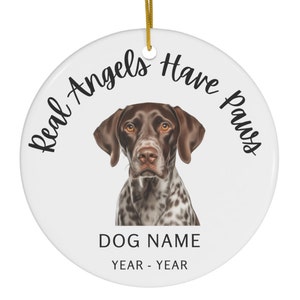 Custom Dog Ceramic ornament, Personalized Pet,german-shorthaired-pointer, Pet Memorial Gifts, Dog Christmas Ornament Gift, Dog Keepsake