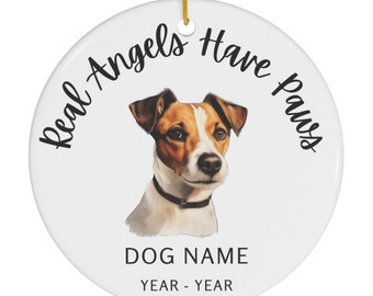 Custom Dog Ceramic ornament, Personalized Pet, Russell Terrier Dog, Pet Memorial Gifts, Dog Christmas Ornament Gift, Dog Keepsake