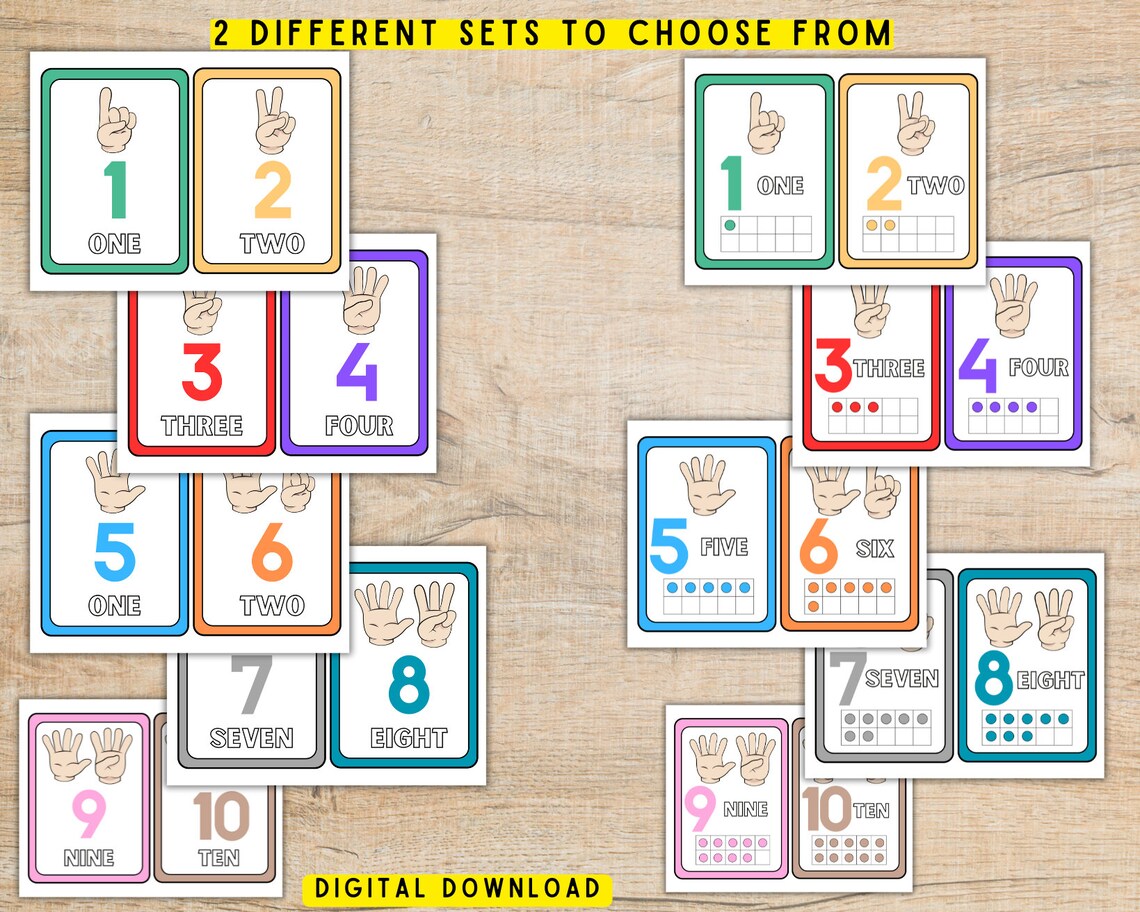 Finger Numbers,flash Cards,printable Counting 1-10,number Frames ...