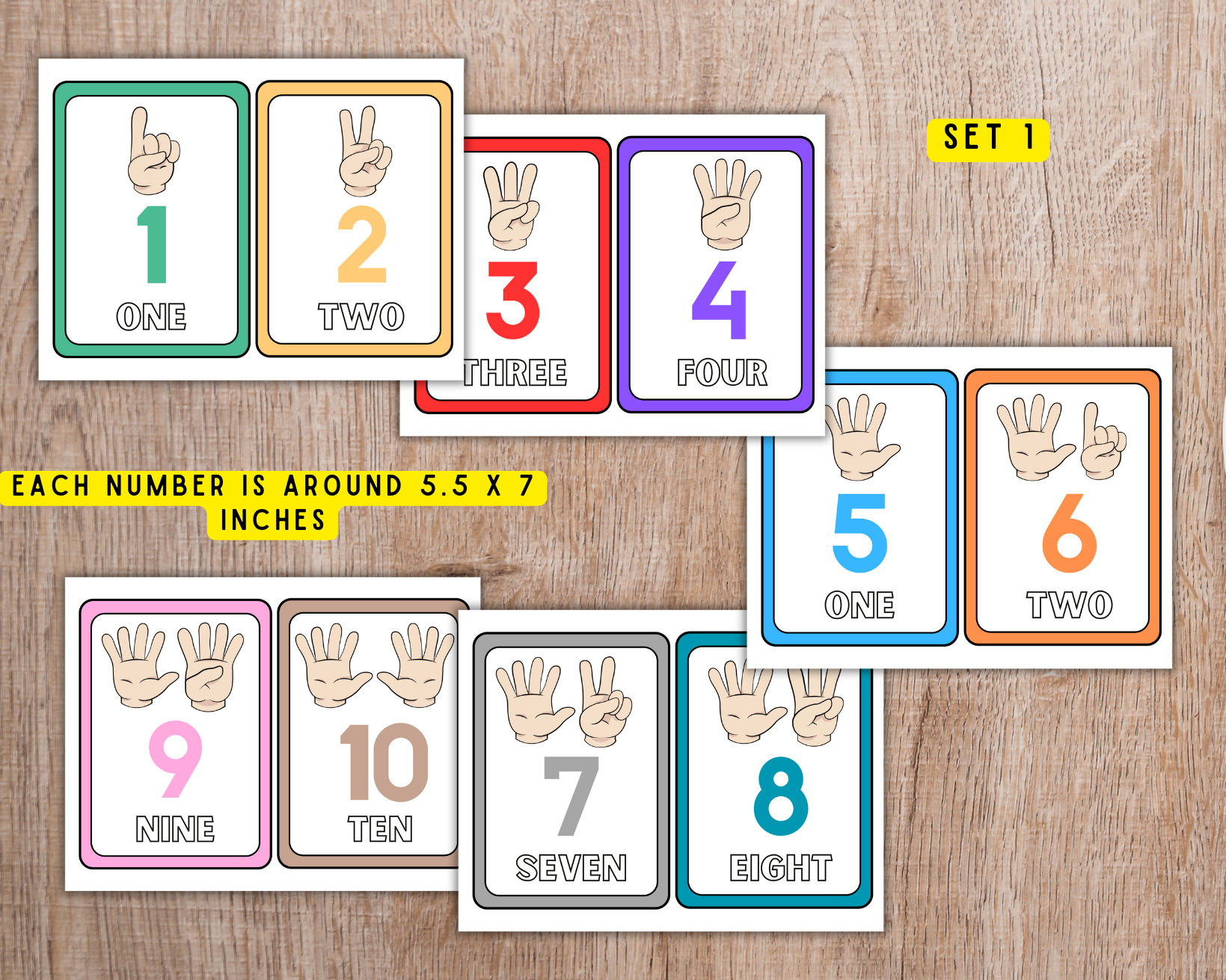 Finger Numbers,flash Cards,printable Counting 1-10,number Frames ...