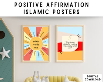 Impression murale islamique, poster affirmation positive pour chambre d'enfant, chambre d'enfant, coffret cadeau