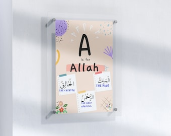 A is for Allah Poster, classroom poster, classroom wall art, nursery wall art