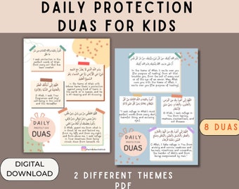Dua'a card with protection duas (English and Arabic) Daily duas Protection Duas for family Digital download