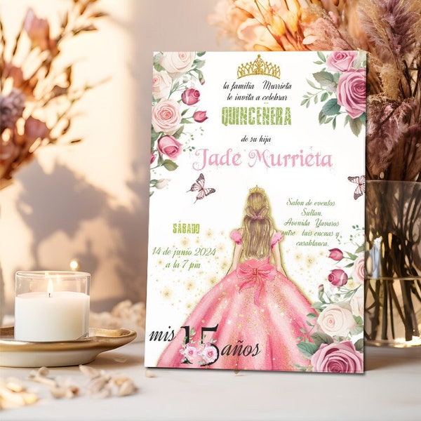 Editable Quinceñera Invitation