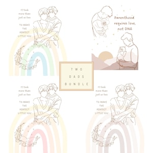 Bundle Zwei Dads Art, Gay Family, druckbare Kinderzimmer Wandkunst, Queer Decor, IVF Geschenk, Line Art Digital Print, Vatertagsgeschenk, Queer Eltern