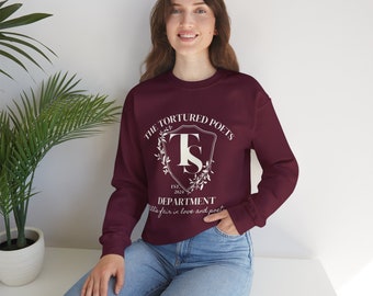 The Tortured Poets Department  Swiftie Sweatshirt Gift Hoodies 4XL 5XL Plus Size Unisex Heavy Blend™ Crewneck Sweatshirt