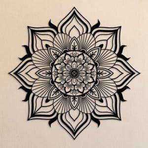 Mandala Lotus Metal Wall Art, Boho Living Room Wall Decor, Large Bedroom Metal Wall Hanging, Meditation Room Wall Art, Housewarming Gift