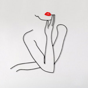 Woman Minimalist Metal Wall Art, One Line Female Metal Wall Decor, Abstract Woman Body Wall Art, Bedroom Wall Decor, Perfect Gift for Her