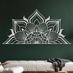 Large Mandala Lotus Flower Metal Wall Art, Bedroom Metal Wall Decor, Boho Metal Wall Art, Meditation Room Wall Art, Gift for Yoga Lover