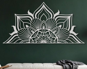 Large Metal Mandala Lotus Flower Wall Art, Boho Decor