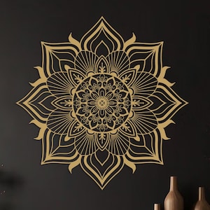 Mandala Lotus Metal Wall Art, Boho Spiritual Wall Decor, Large Outdoor Wall Art, Meditation Room Metal Wall Hanging, Gift for Yoga Lovers