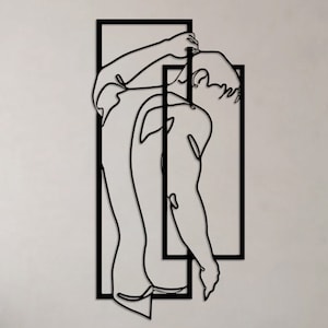 Naked Man Metal Wall Art , Male Body Metal Wall Decor , Modern Masculine Line Art, Bedroom Wall Decor, Bathroom Wall Art, Best Gift for Him