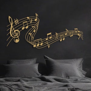 Music Notes Metal Wall Art, Room Decor, Musical Sign, Hanging