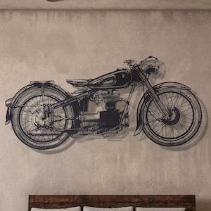 Metal Motorcycle Wall Art , Motorcycle Wall Decor , Garage Wall Art , Man Cave Decor , Motorcycle Gifts , Metal Garage Sign , Cafe Racer