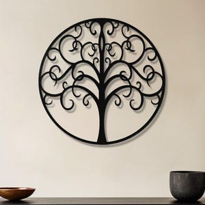 Tree of Life Metal Wall Art, Round Nature Inspired Wall Decor, Outdoor Wall Art Garden Patio Decor, Symbolic Tree Wall Decor, Gift for Him