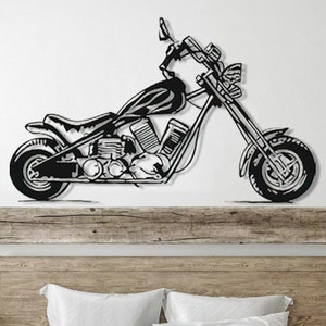 Motorcycle Metal Wall Art, Garage Wall Decor, Biker Room Wall Art, Motorbike Wall Hanging, Man Cave Wall Art, Gift for Motorcycle Lover
