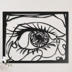 Eye Metal Wall Art, Abstract Modern Metal Wall Hanging, Large Minimalist Artistic Wall Art, Living Room Metal Wall Decor, Gift for Her