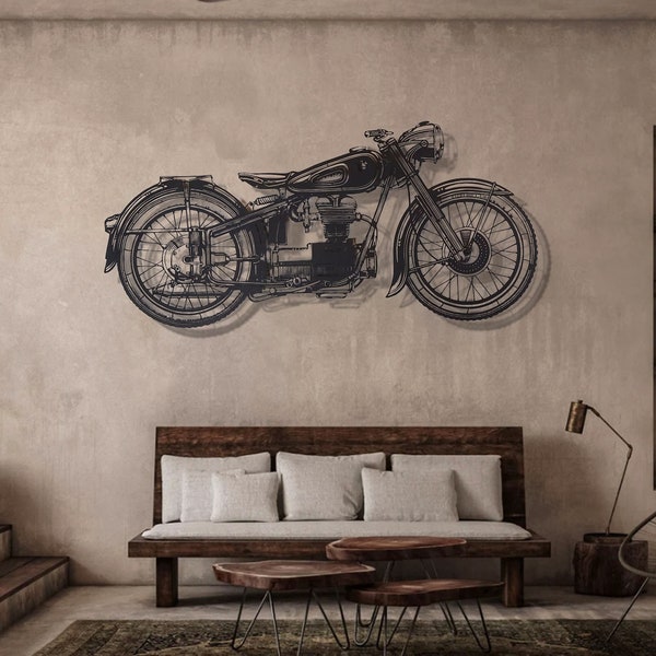 Arte Murale in Metallo per Motociclette, Decorazione Murale per Motociclette, Arte Murale per Garage, Arredamento per Caverne da Uomo.