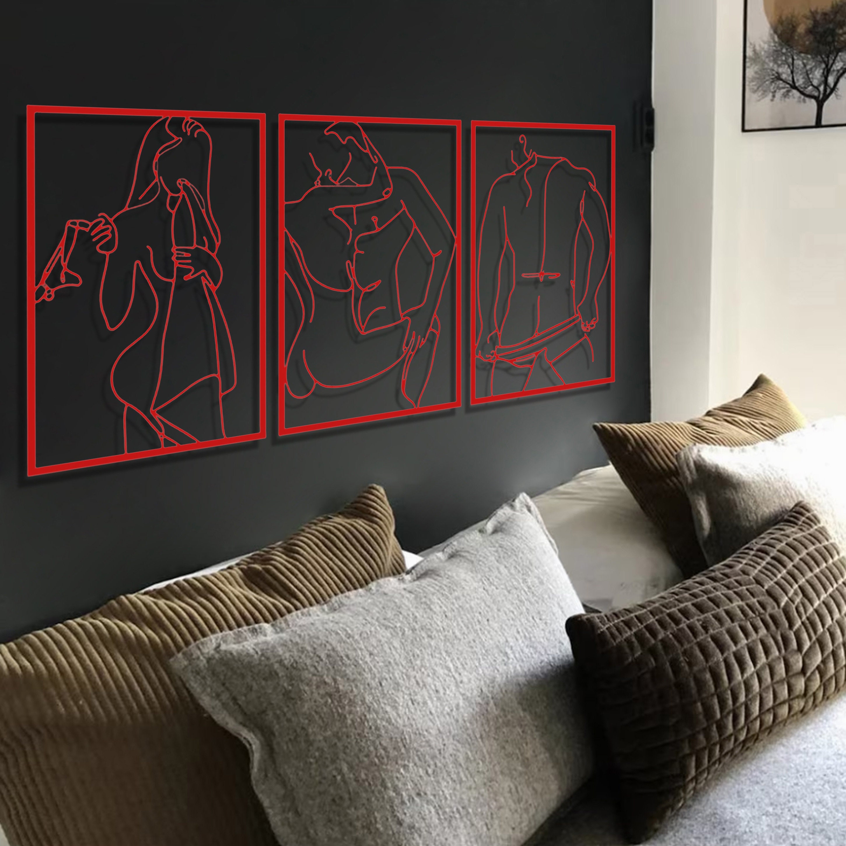Sexy Nude Couple Metal Wall Decor , Sensual Couple Wall Art , Sexy ...