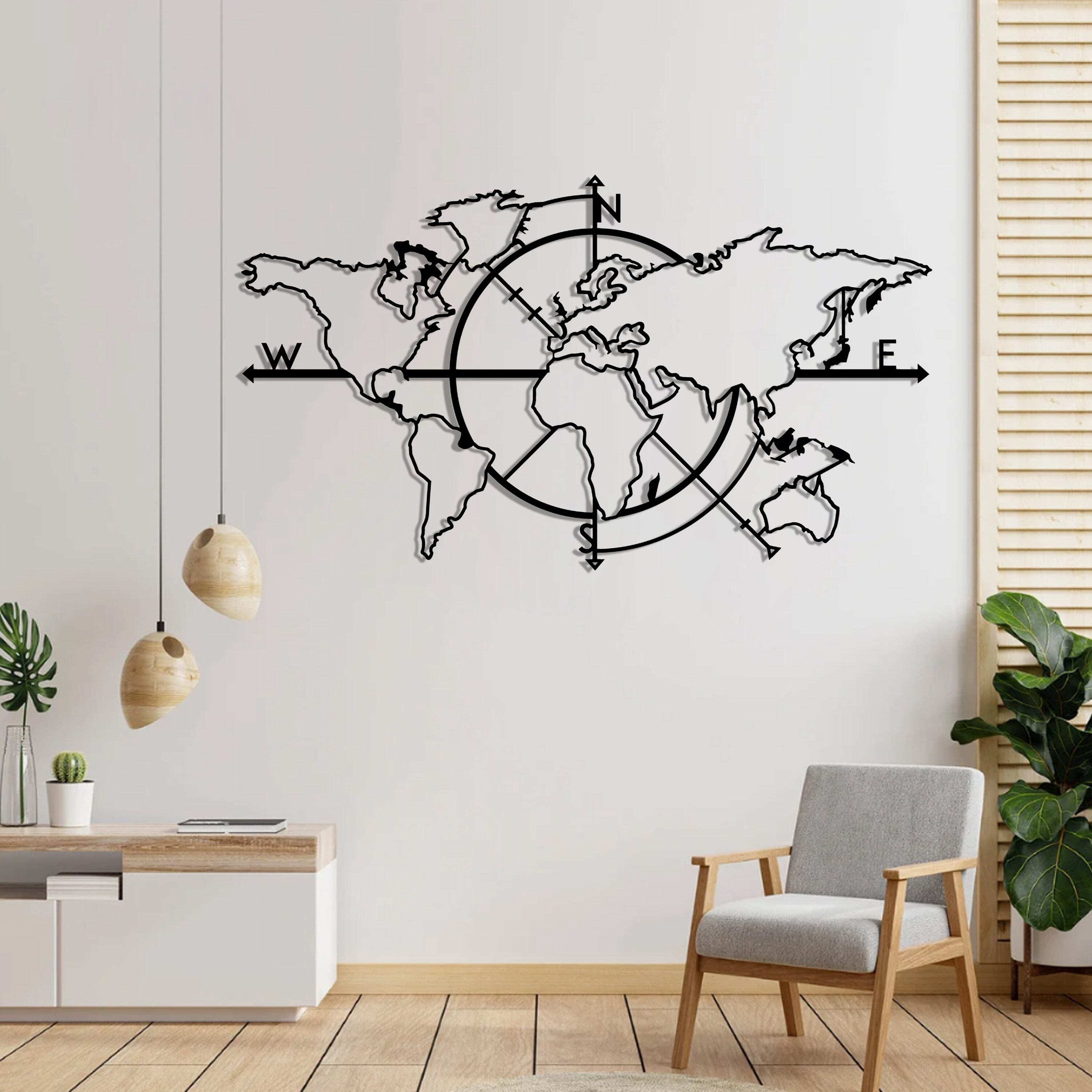 Map of the World Wall Decor Living Room Wall Decor Office - Etsy