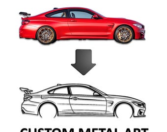 Aangepaste metalen muurkunst auto, gepersonaliseerd garagedecor
