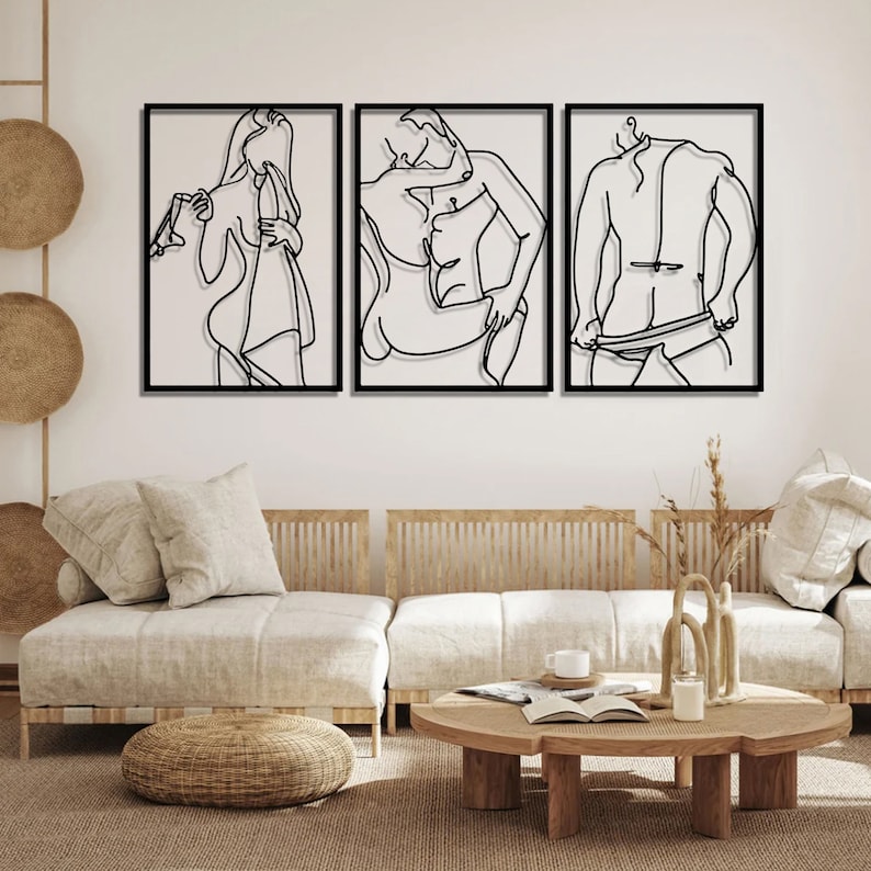 Sexy Nude Couple Metal Wall Decor , Sensual Couple Wall Art , Sexy ...