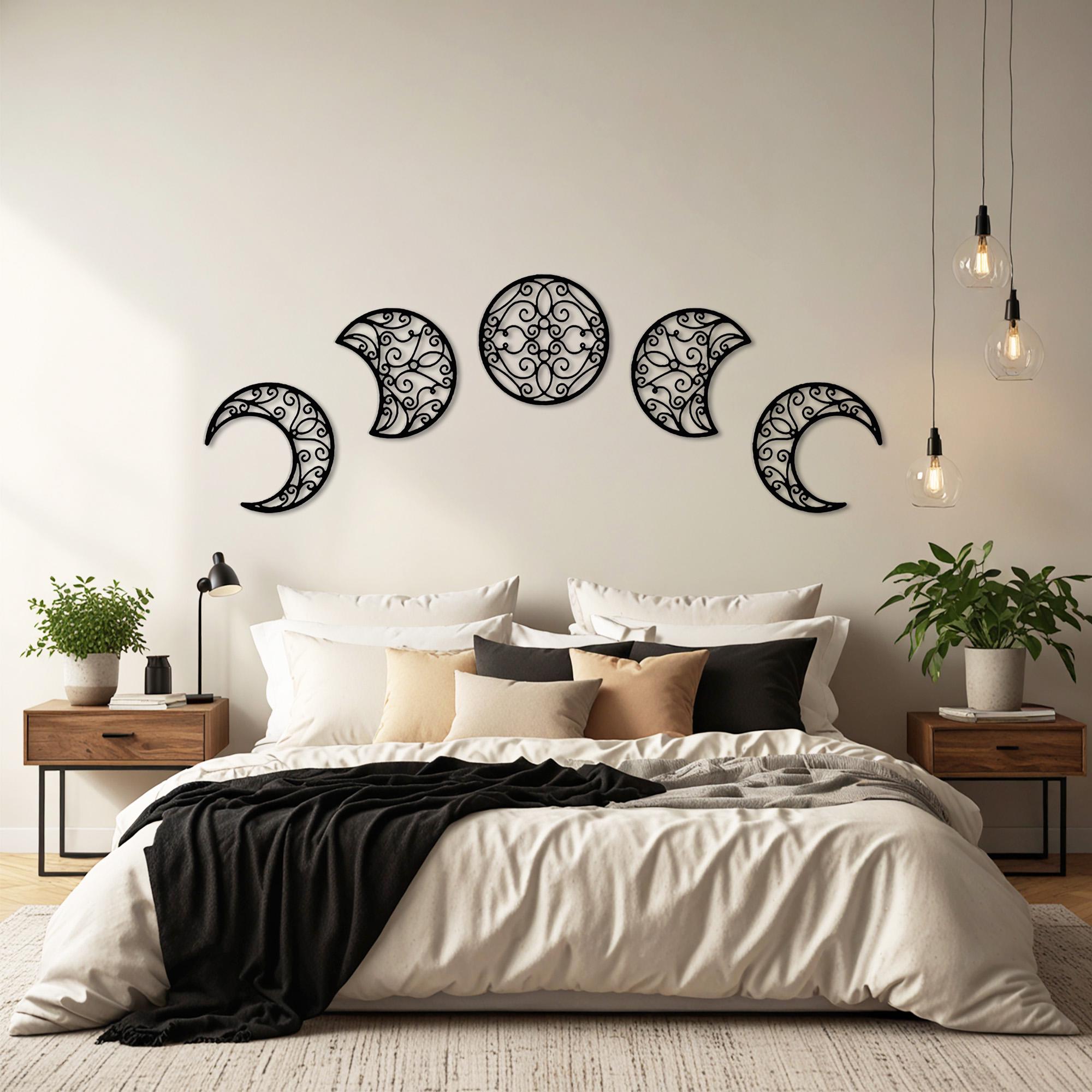 Metal Moon Phases Wall Art, Celestial Decor, Set of 5 - Etsy