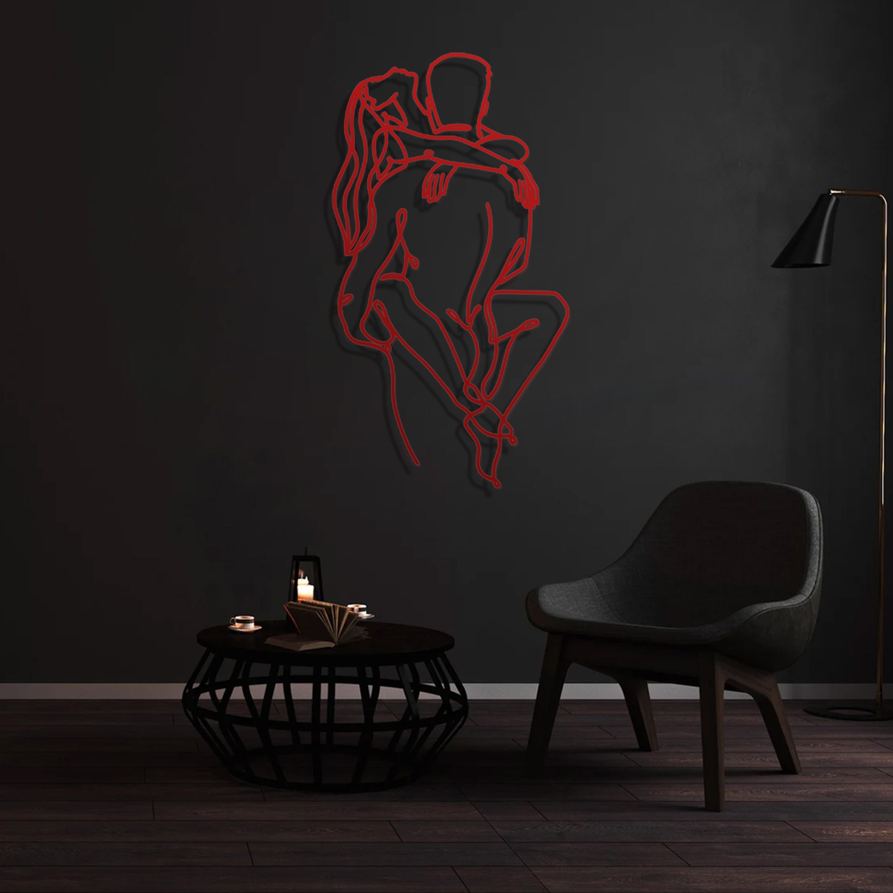 Naked Couple Metal Wall Art , Man and Woman Nude Line Art , Erotic Wall Art , Sexual Home Decor