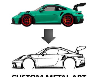 Personalized Car Metal Wall Art, Custom Garage Decor, Auto Silhouette Sign