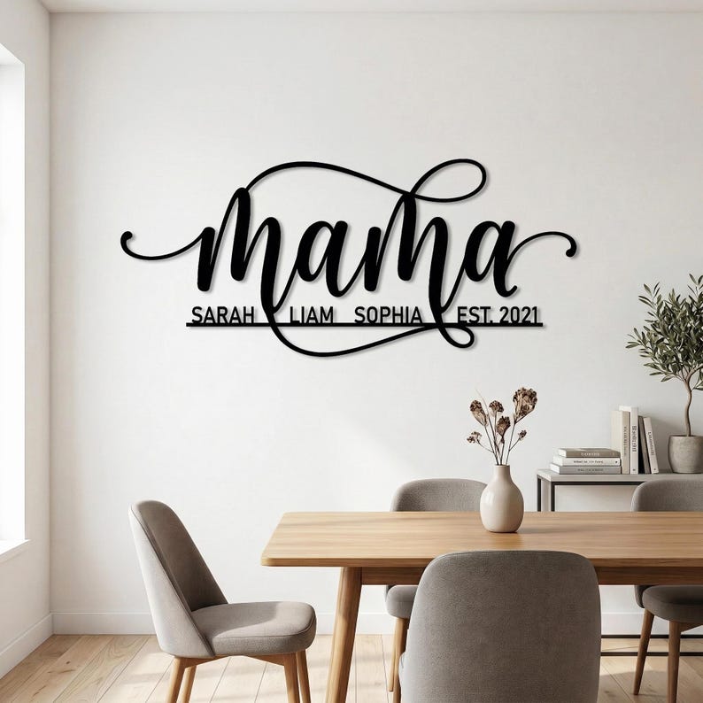 Mom Metal Sign Custom Mama Metal Sign With Names, Personalized Family Wall Decor - Etsy