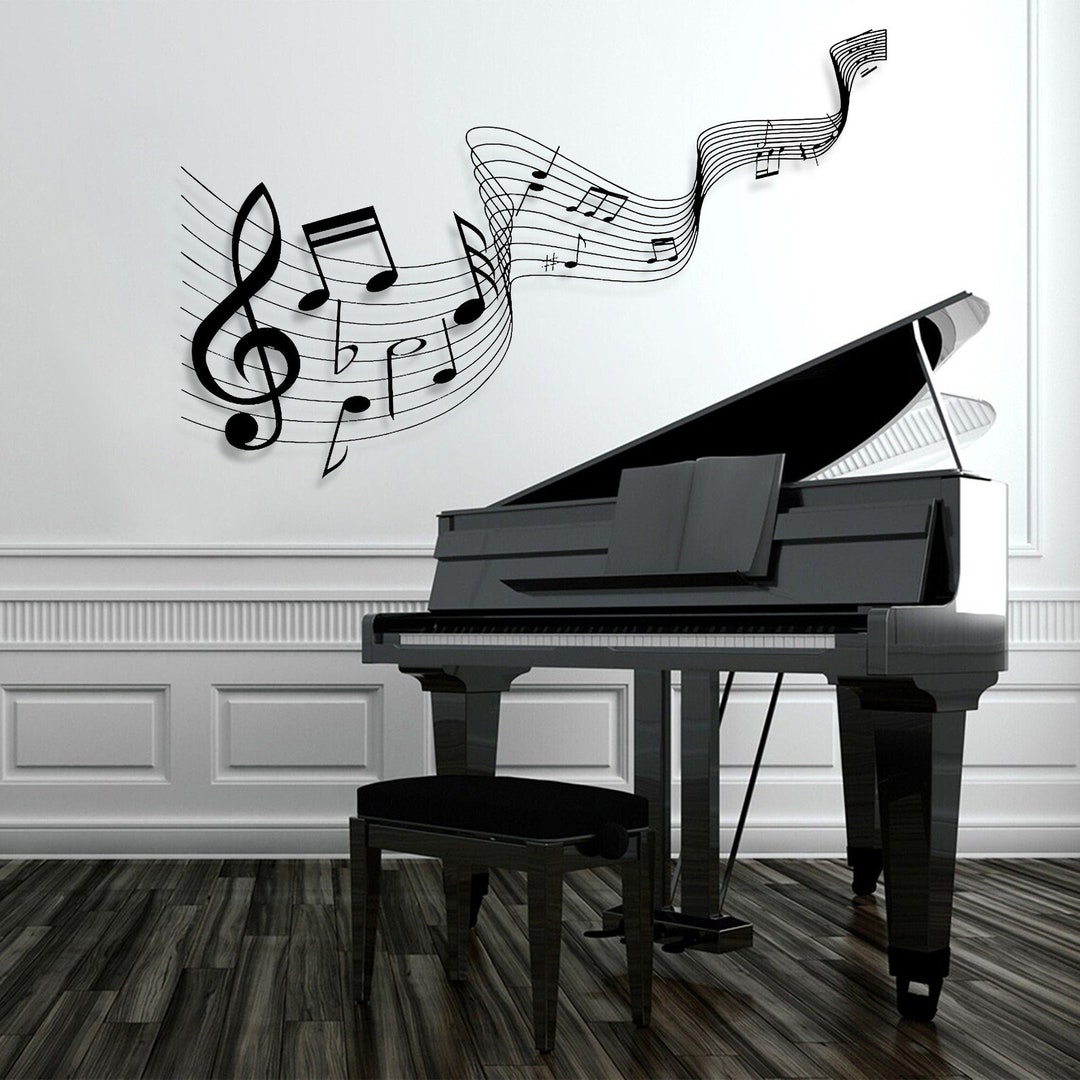 Zhengmy Heart Metal Music Wall Decor Musical Notes Art Vintage