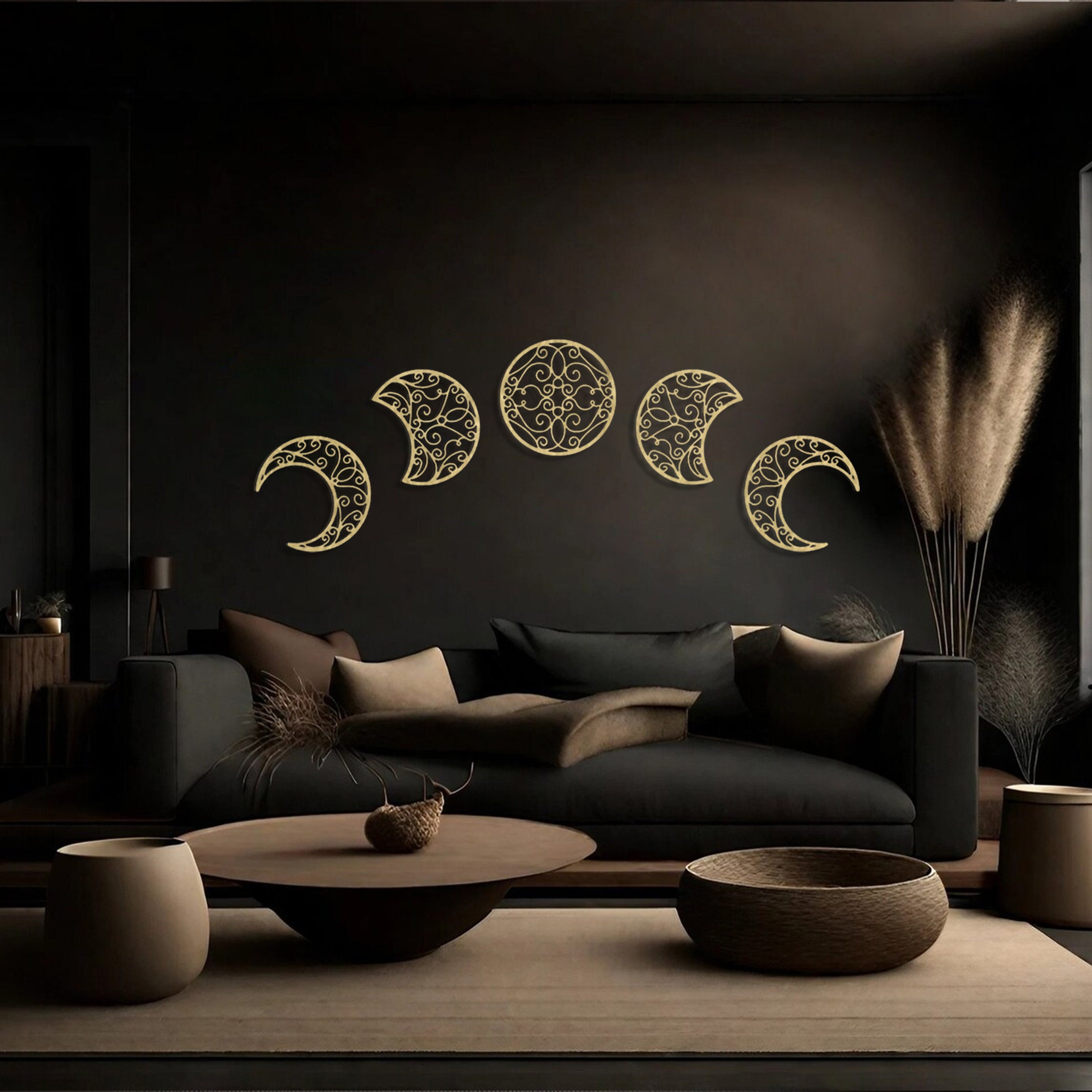 Metal Moon Phases Wall Art, Celestial Decor, Set of 5 - Etsy