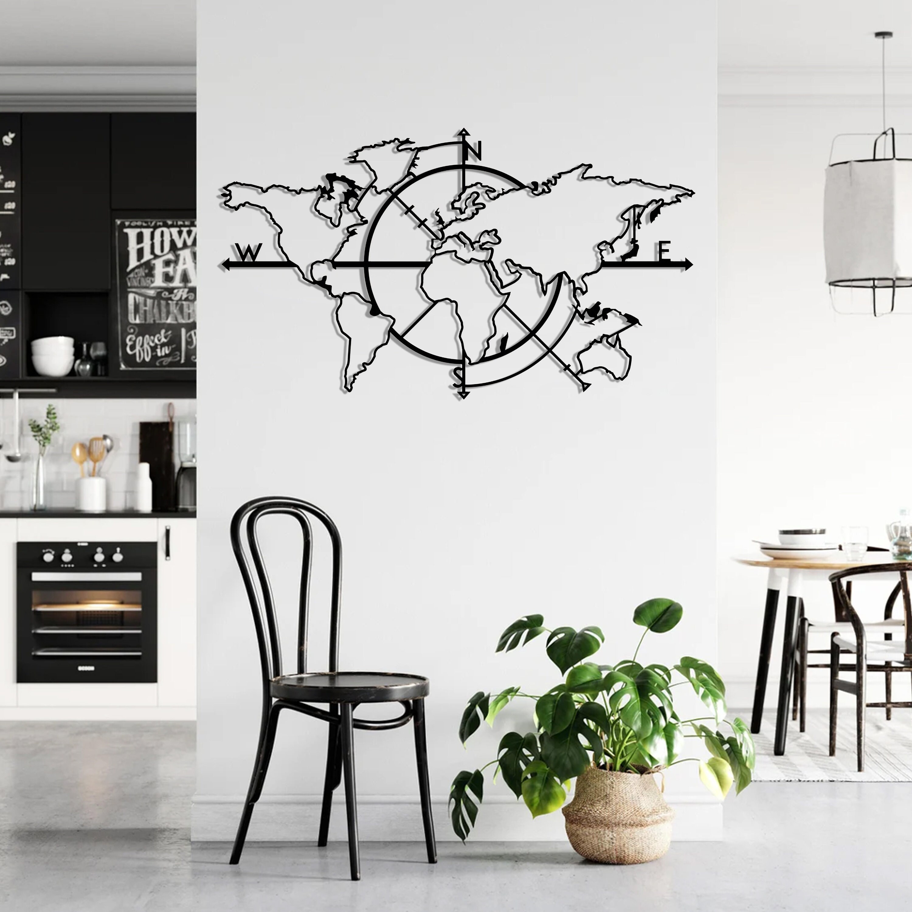 Map of the World Wall Decor Living Room Wall Decor Office - Etsy