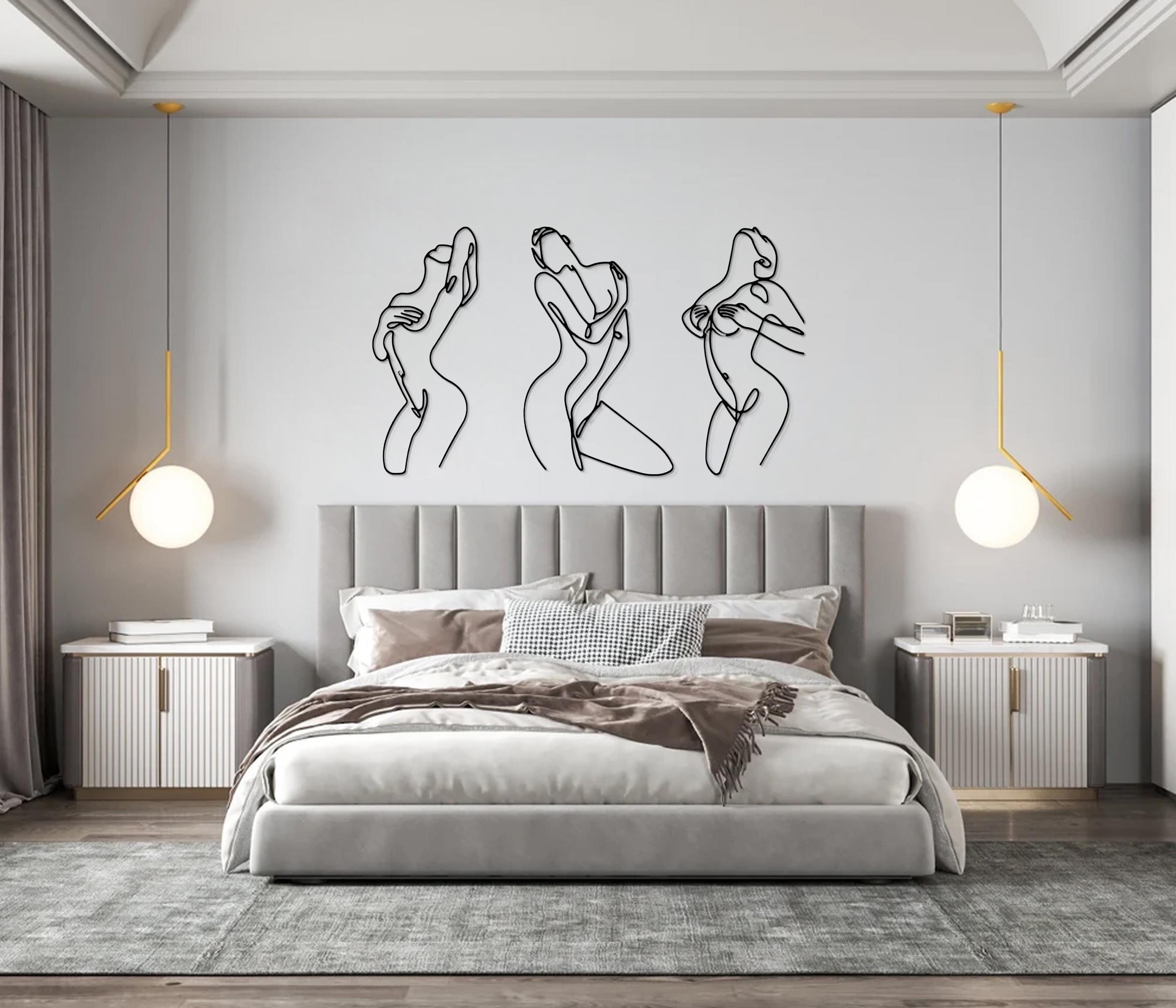 Metal Woman Body Line Art, Set of 3, Sensual Bedroom Wall Decor - Etsy