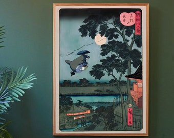 Affiche Studio Ghibli, affiche Totoro, affiche d'Anime vintage, affiche Studio Ghibli rétro, affiche Totoro vintage, téléchargement numérique