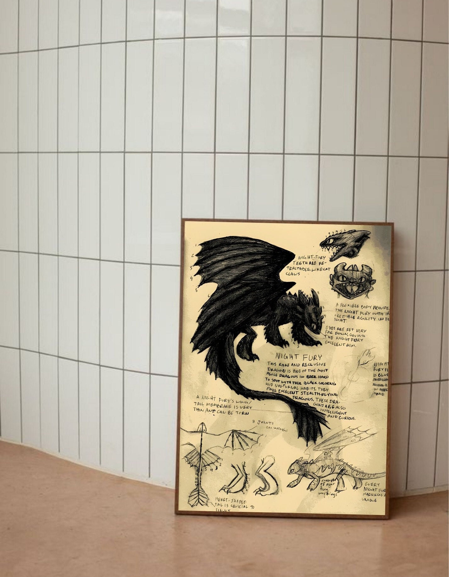 How to Train Your Dragon Wall Art Tootless Wall Art Vintage Etsy