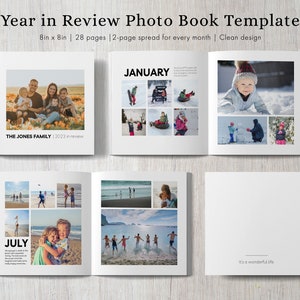 Modern Travel Photo Book Template, Photo Album Template, Editable