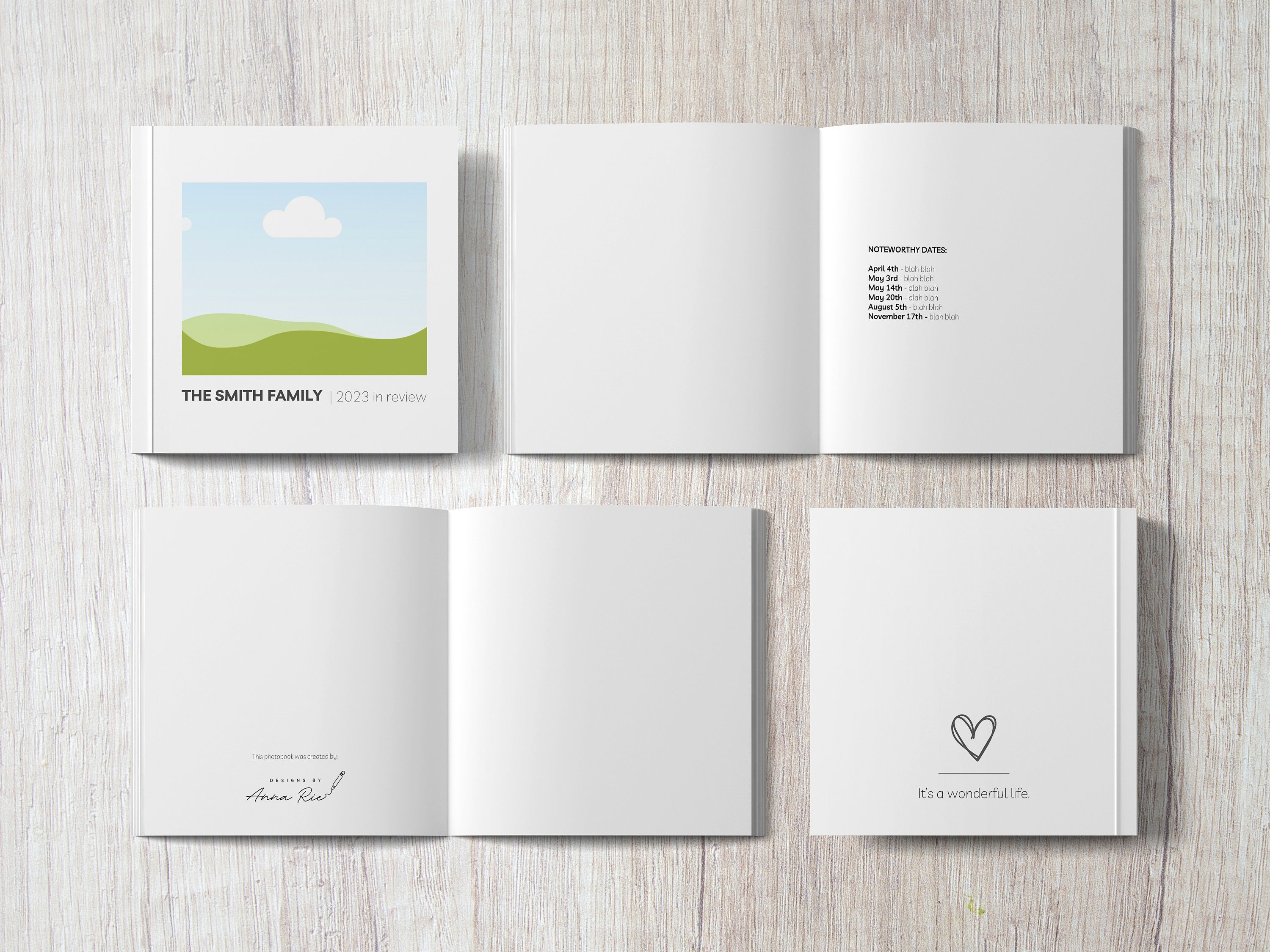 Year in Review Photo Book Template, Photo Album Template, Editable ...