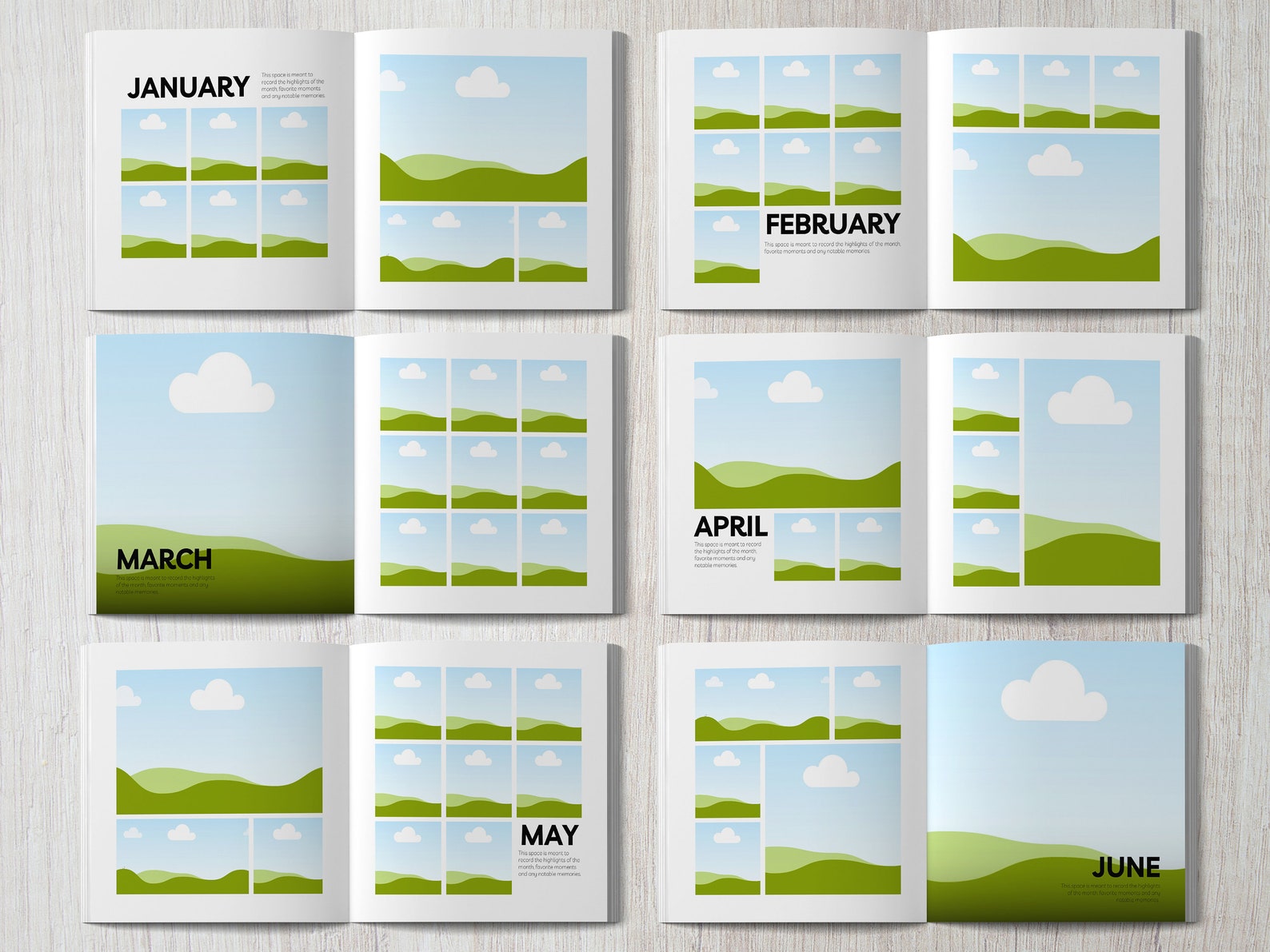 Year in Review Photo Book Template, Photo Album Template, Editable ...