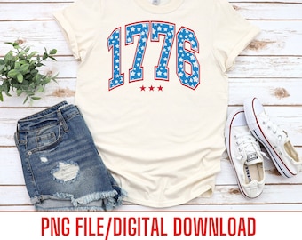 1776 Png, 1776 American 4th of July, 4th of July Png, Independence Day Png, American png, Stars and Flags png, 4th of July T-Shirt png