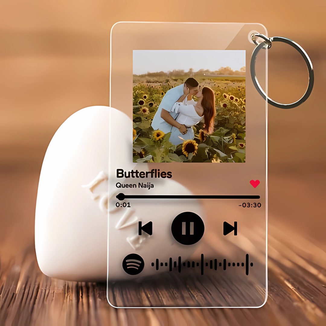 Custom Spotify Keychain Personalized Photo Keychain Etsy