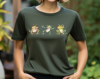 Frog Shirt, Cute Frog Tee, Frogs T-Shirt, Grunge Shirt, Botanical T-Shirt, Frog and Toad Shirt