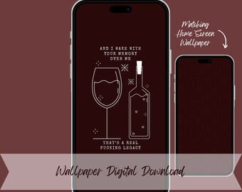 Maroon Wallpapers with Matching App Icons - Digital Download