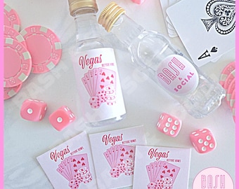 Vegas Before Vows Sticker for Mini Liquor Bottle – Lucky In Love Bachelorette, Vegas Before The Veil, Las Vegas Bachelorette Party Favour