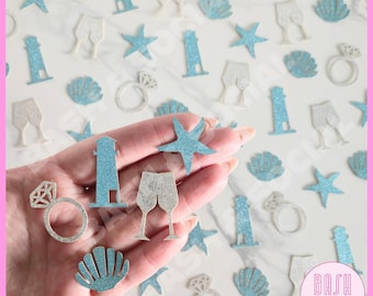 Last Toast on the Coast Bachelorette Confetti -  Costal Bachelorette, Coastal Bridal Shower, Nautical Bachelorette, Seaside Bachelorette