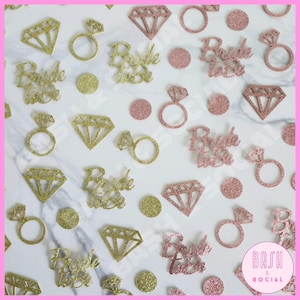 Confettis pailletés EVJF - Confettis pour alliances, confettis pour bagues en diamants, décoration pour shower de bébé, confettis pour fête de fiançailles