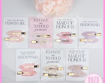 To Have and To Hold Your Hair Back, Bridesmaid Proposal, Flat Hair Clips, Bridesmaid Box, Bridesmaid Gifts, Bridal Party Gift, MOH Proposal